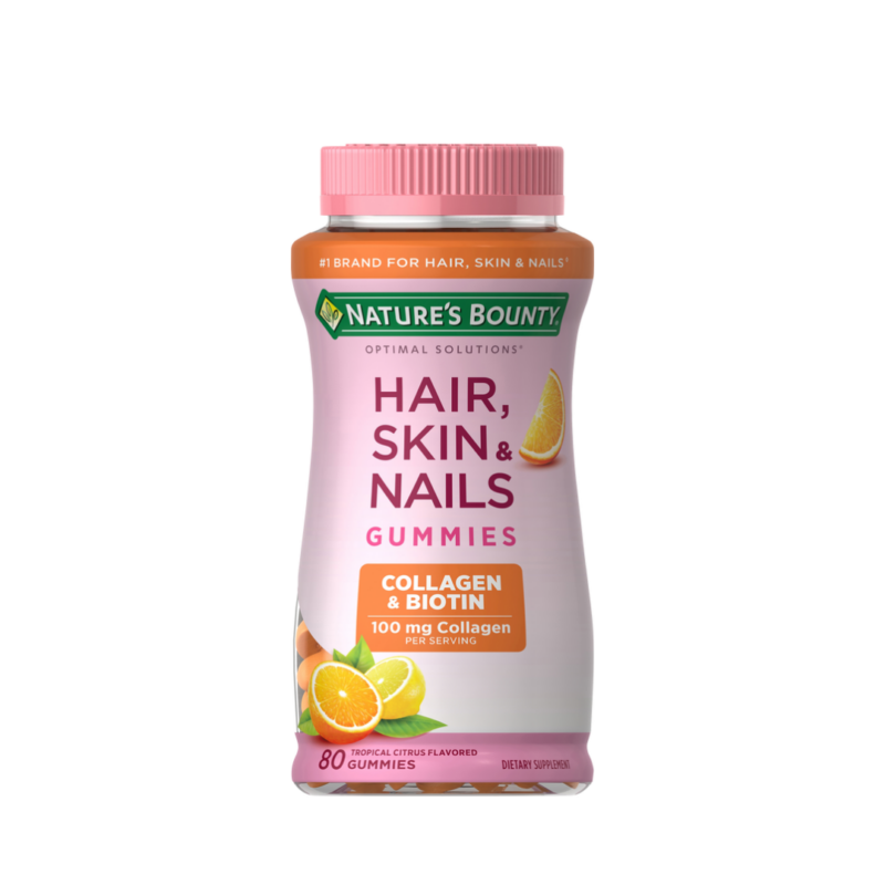 Nature'S Bounty Hair Skin & Nails With Biotin & Collagen Gummies Tropical Citrus 80.0Ea