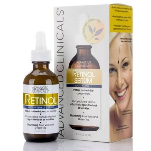 Advanced Clinicals Retinol Anti Wrinkle Face Serum Potent Retinol 52ml for fine lines and dark spots