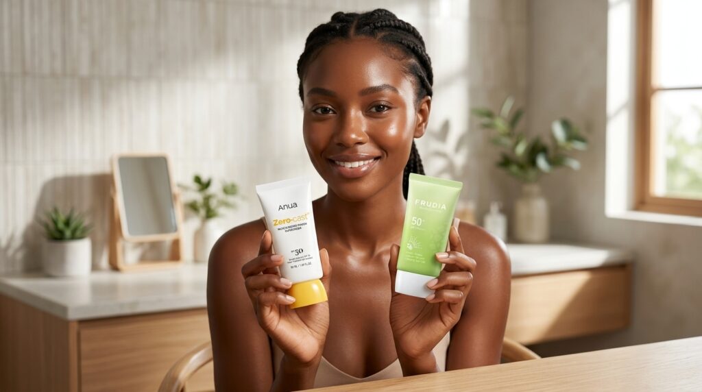 lady holding some of the best sunscreen for oily skin available at Beauty By Daz