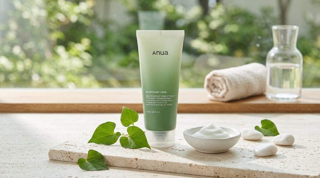 Image showing the Anua Heartleaf Quercetinol Pore Deep Cleansing Foam available at Beauty By Daz