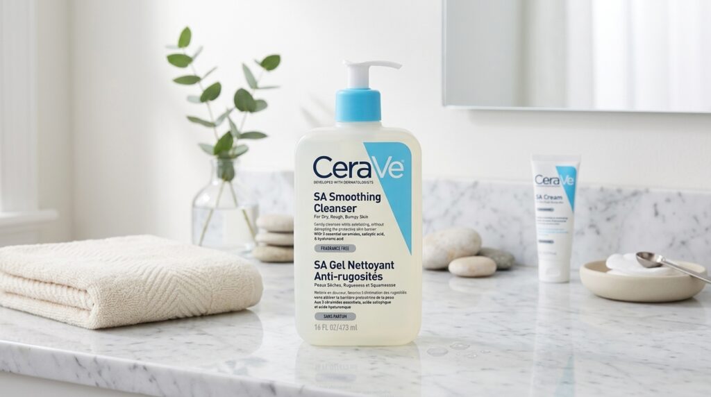 Image showing the CeraVe SA Smoothing Cleanser available at Beauty By Daz