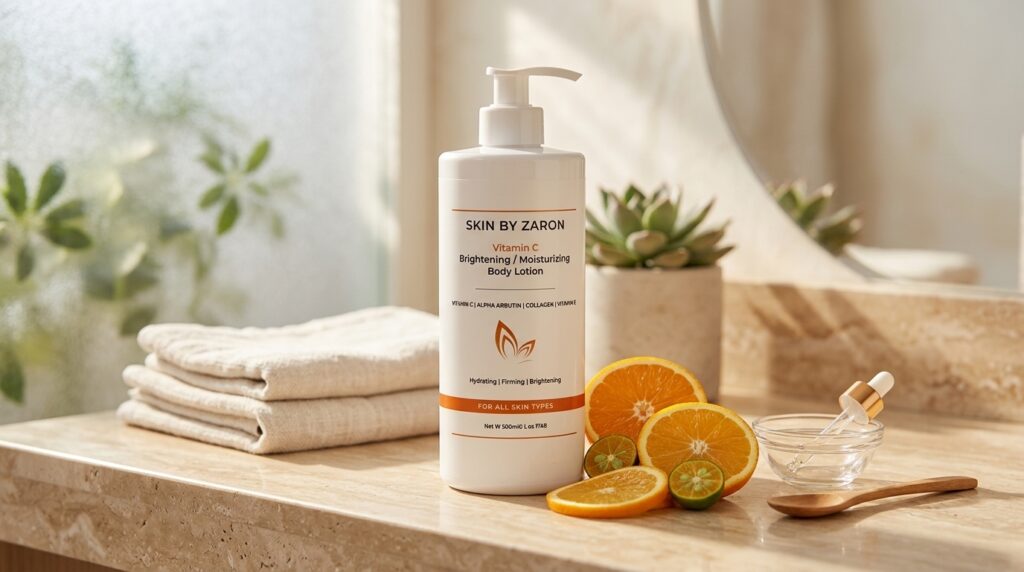 Image showing the Skin By Zaron Body Lotion available at Beauty By Daz