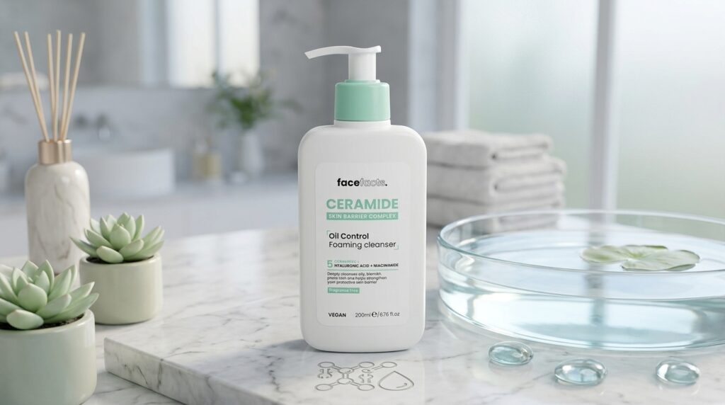 Image showing the ace Fact Ceramide Foaming Cleanser available at Beauty By Daz