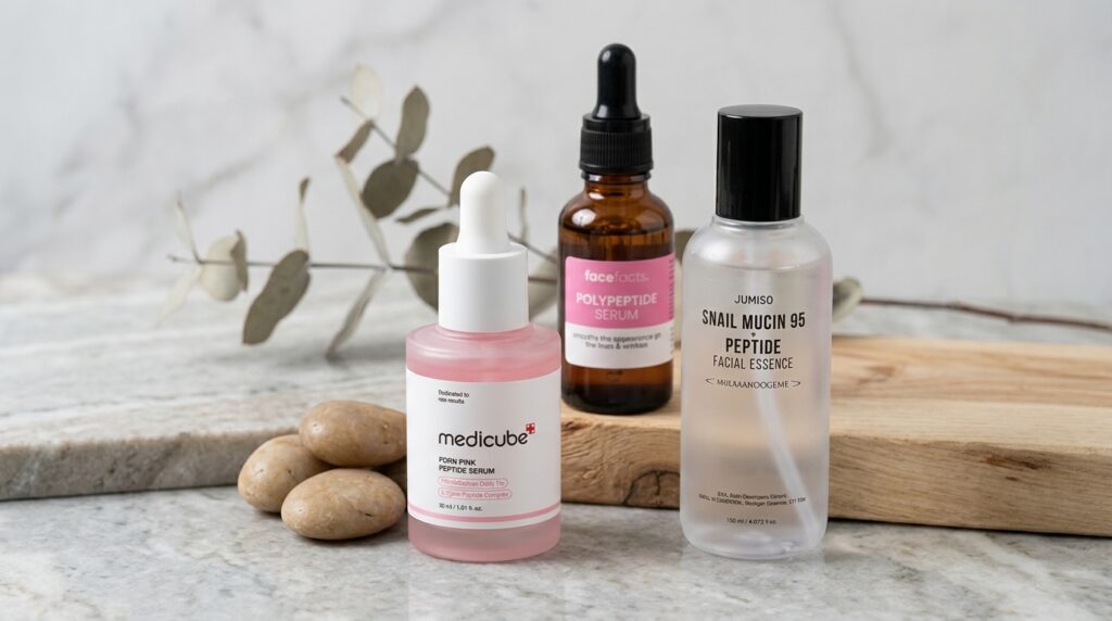 Image showing 3 peptide serums available at Beauty By Daz