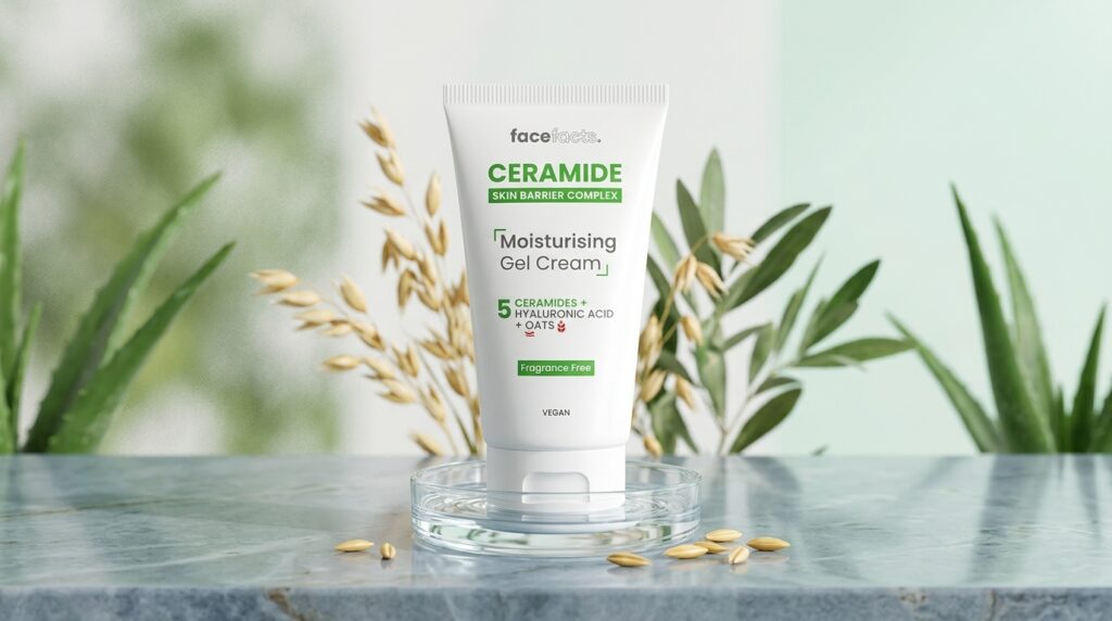 Image showing FaceFacts Ceramide Oil Control Gel Cream available at Beauty By Daz