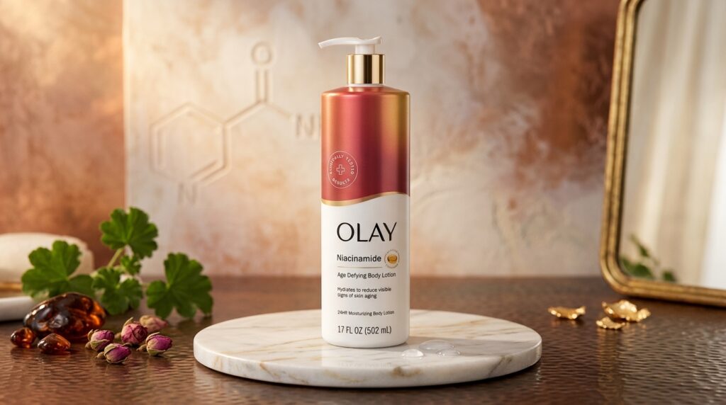 Image showing the Olay Niacinamide Body Lotion  available at Beauty By Daz
