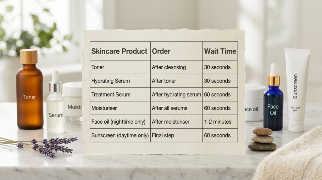 Image showing how to layer your skincare products