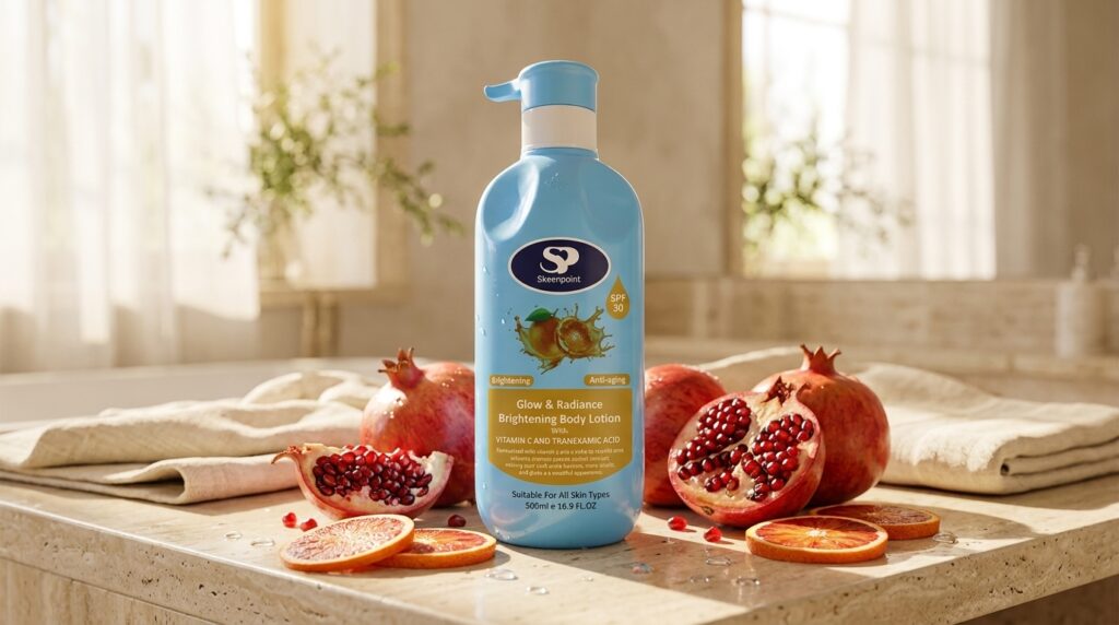 Image showing the Skeenpoint Glow and Radiance Body Lotion avilable at Beauty By Daz