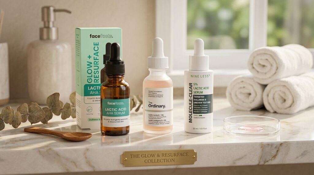 Image showing different lactic acid serums available at Beauty By Daz