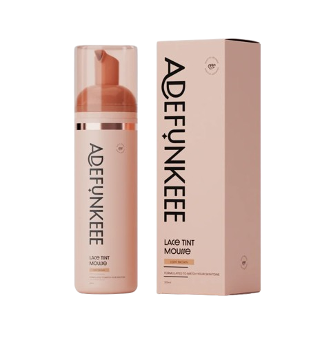 Adefunke Lace Tint Mousse Light Brown 200ml for tinting lace and creating a natural-looking hairline