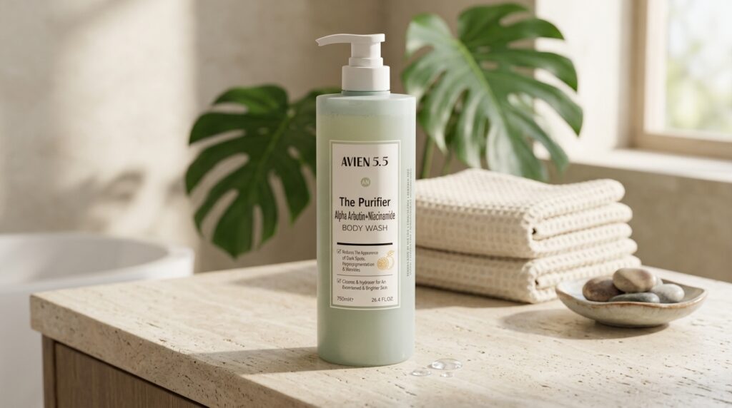 Image showing The Avien 5.5 The Purifier Alpha Arbutin + Niacinamide Body Wash