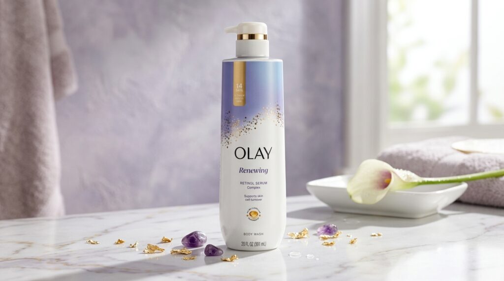 Image showing The Olay Cleansing & Renewing Nighttime Body Wash with Vitamin B3 + Retinol
