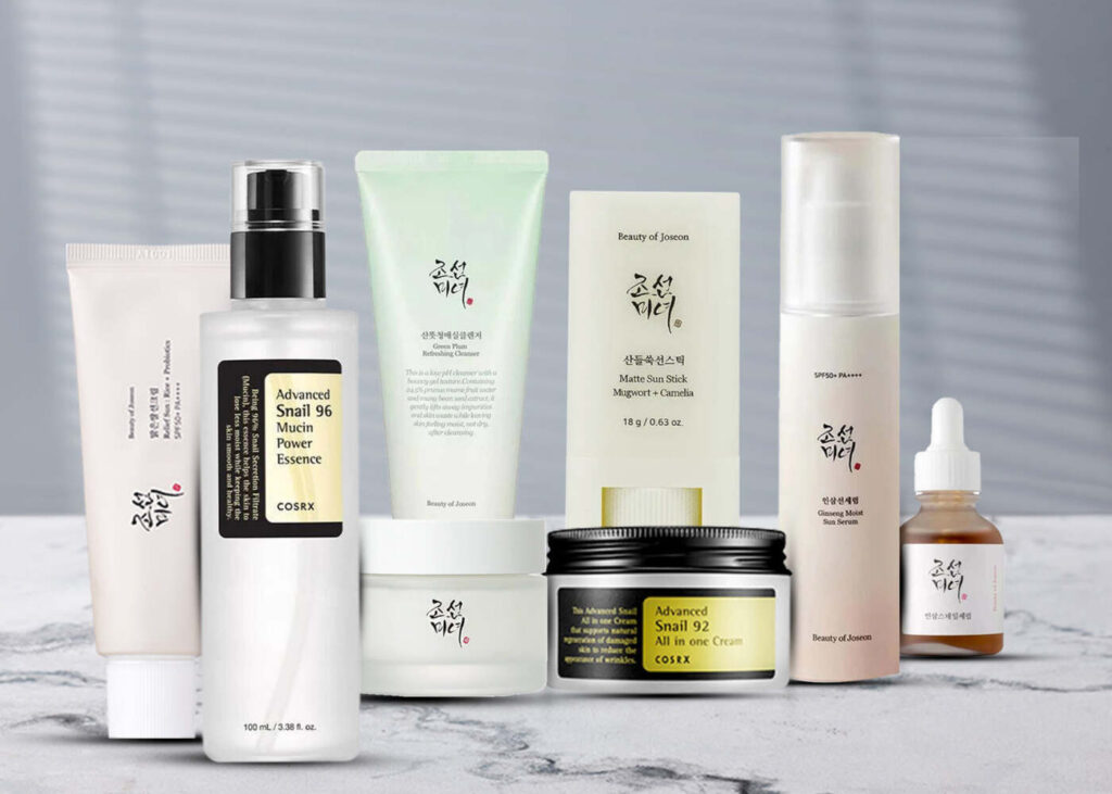 Image showing Korean skincare products and brands like COSRX