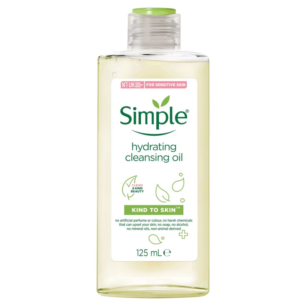 Image showing a bottle of the Simple Hydrating Cleansing Oil which is available at Beauty By Daz
