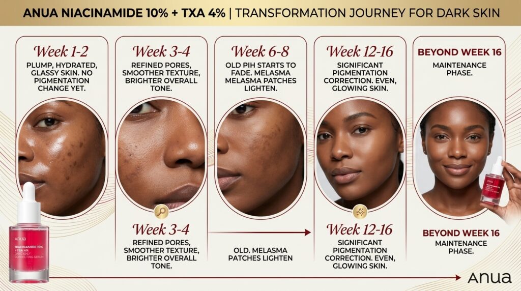Anua Niacinamide Serum Results Timeline
