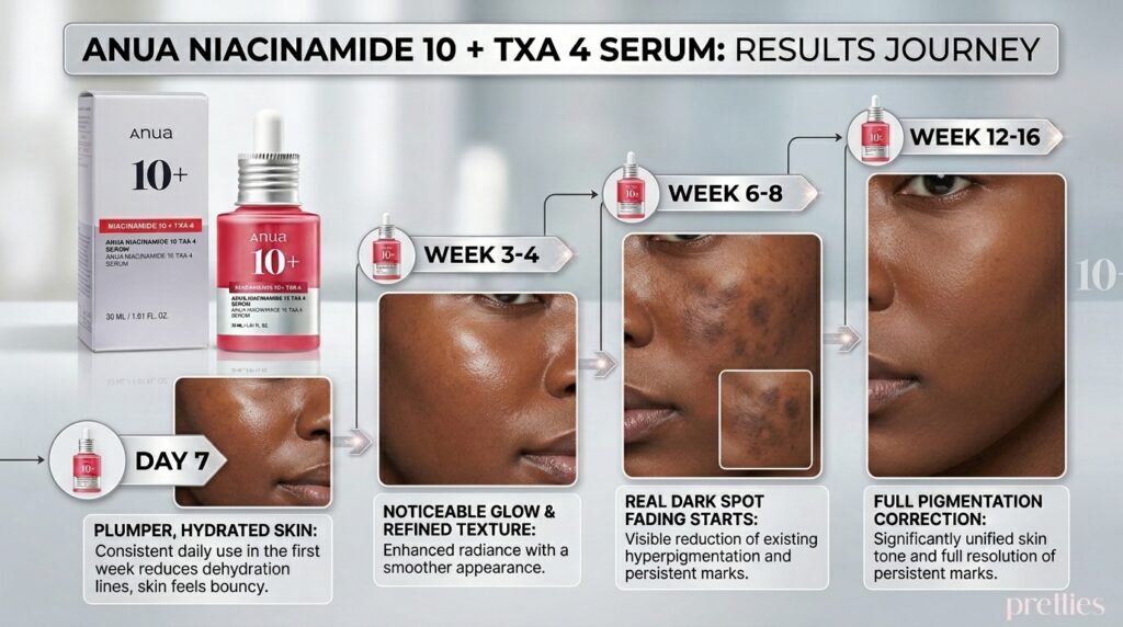 Anua Niacinamide Serum Results Timeline