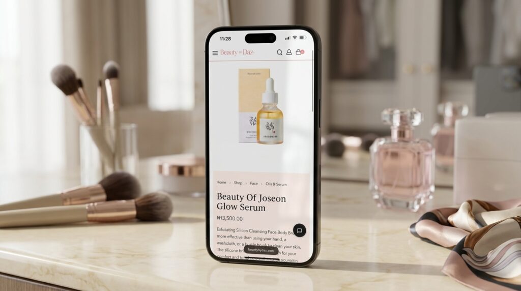Image showing Beauty By Joseon add to cart page on Beauty By Daz's website
