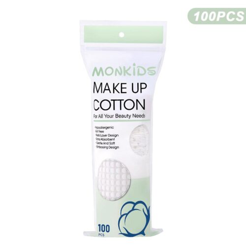 Monkids Makeup Cotton Round Facial Cleansing Pads - 100pcs