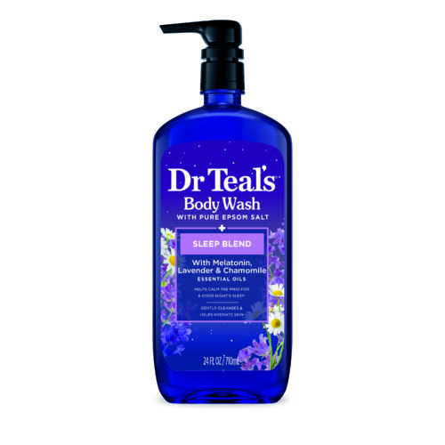 Dr Teal's Sleep Body Wash with Pure Epsom Salt, Melatonin, Lavender & Chamomile Essential Oil Blend, 24 fl oz