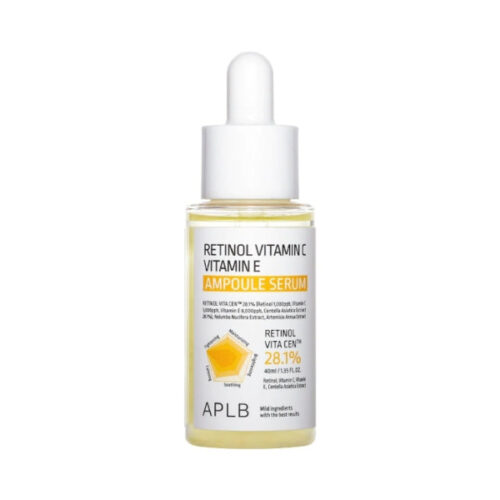 APLB Retinol Vitamin C Vitamin E Ampoule Serum 40ml with Centella Asiatica for brighter and smoother-looking skin
