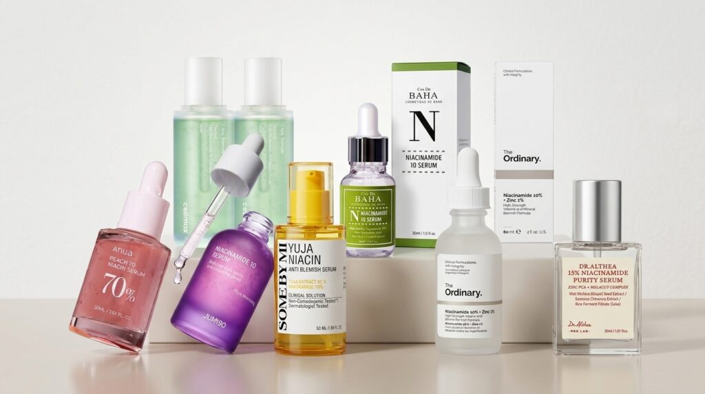 Image showing 8 best niacinamide serums available at Beauty By Daz