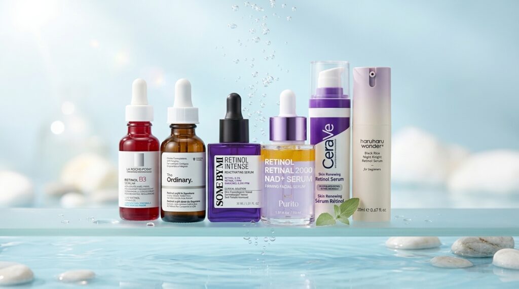 Image showing the best retinol serums available at Beauty By Daz