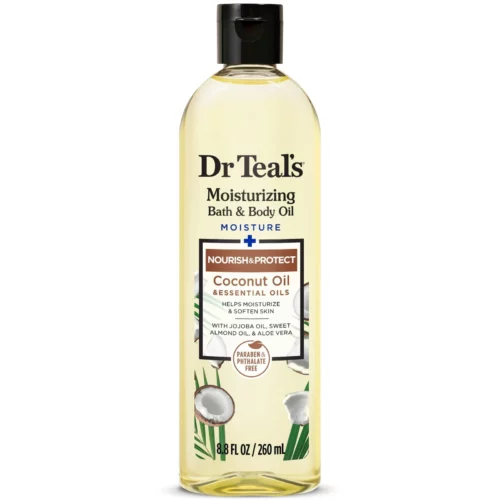 Dr Teal's Moisturizing Bath & Body Oil Moisture Nourish And Protect Coconut Oil 8.8 FL 0Z
