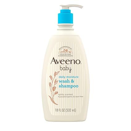 Aveeno Baby Daily Moisture Wash And Shampoo 18 FL OZ