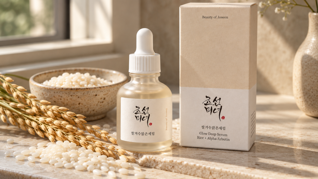 Beauty of Joseon Glow Deep Serum with rice and alpha-arbutin displayed